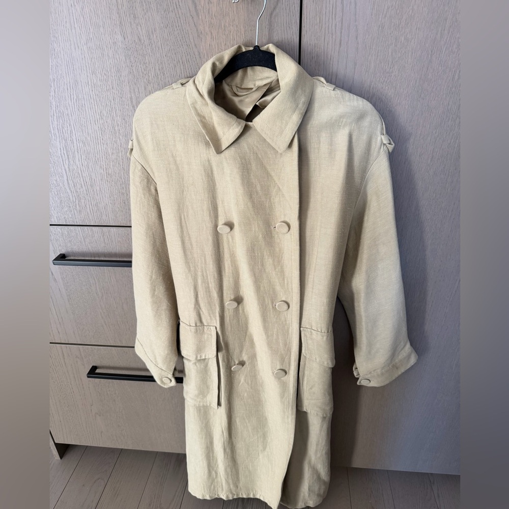 & Other Stories Tan Double-Breasted Trench Coat
